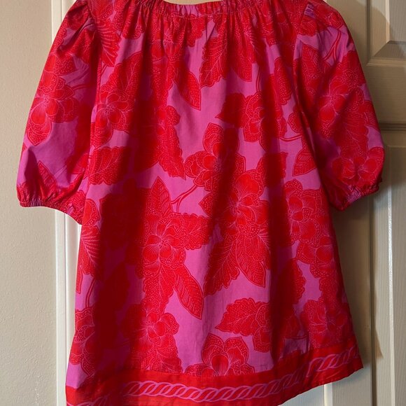 Women's SugarLips Floral Blouse - Pink and Red - Size Medium - Picture 3 of 3